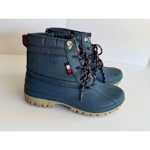 Tommy Hilfiger Kids Navy Blue Duck Boots Waterproof Winter Snow Boots Zipper 3